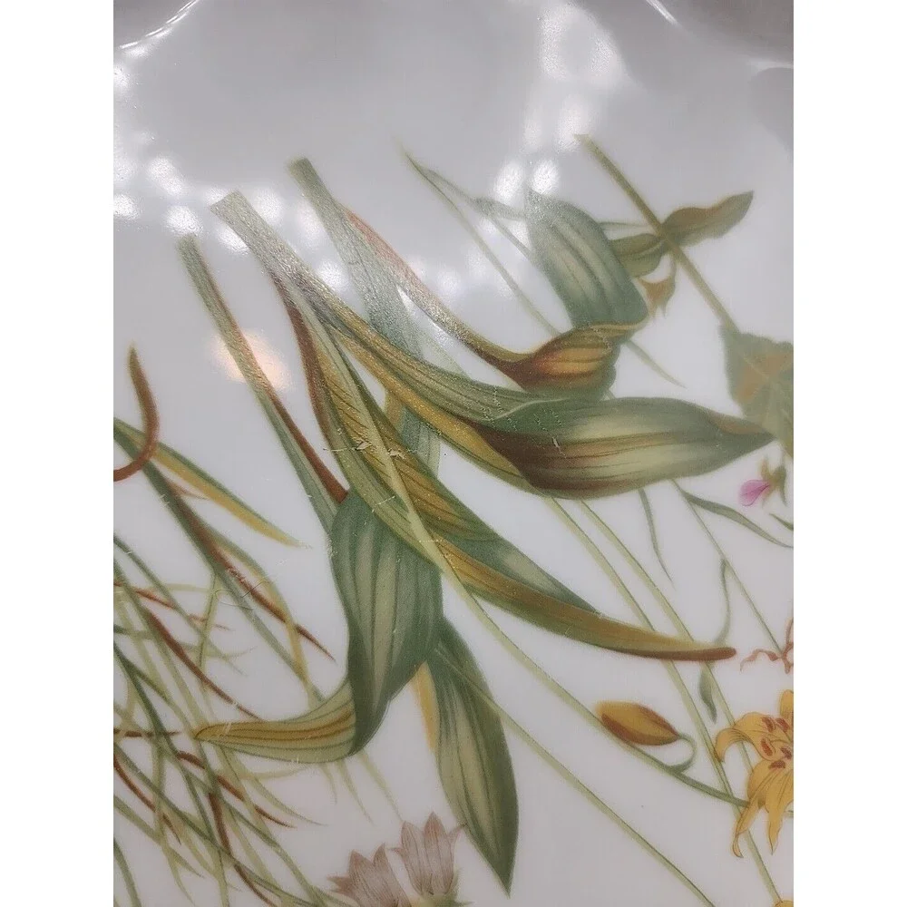 Shafford Japan Floral Porcelain Quiche Pie Tart Dish 1970s Rock Garden Pattern